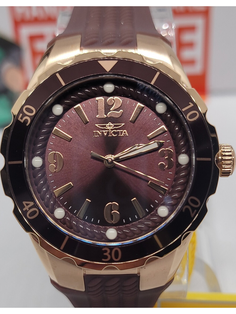 269 invicta Angel Halo 38mm women's watch dark brown